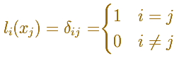 Lagrange interpolating polynomial: property of the Lagrange basis polynomials | matematicasVisuales