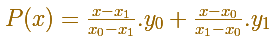 Lagrange interpolating polynomial: formula for a straight line | matematicasVisuales