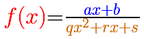 Rational functions: formula of a rational function with a degree 1 polynomial in the numerator | matematicasVisuales