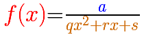 Rational functions: formula of a rational function with a degree 2 polynomial in the denominator | matematicasVisuales