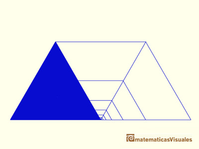La suma de la serie geométrica de razón 1/4 es 1/3