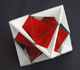 Construcciones de un icosaedro dentro de un octaedro.