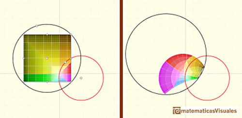 The image of a circle not passing through the center of inversion is another circle not passing through the center of inversion | matematicasvisuales