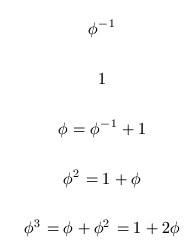 Potencias de Phi - proporci�n �urea