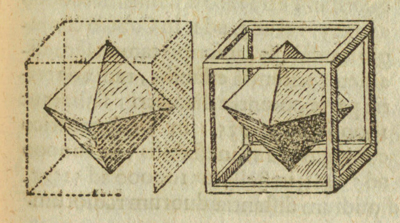 Desarrollo plano de octaedro: Kepler dibujó un octaedro dentro de un cubo | matematicasVisuales
