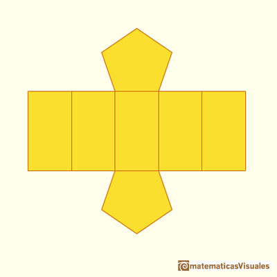 Prismas y sus desarrollos planos: el desarrollo plano de un prisma pentagonal | matematicasVisuales