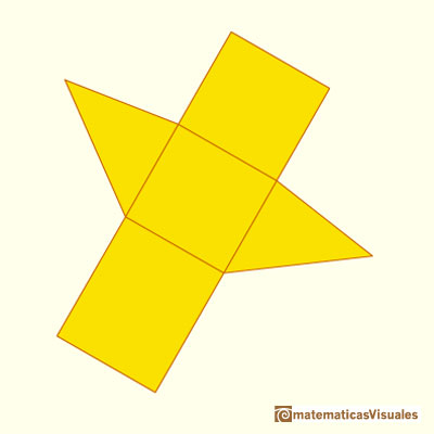 Prismas y sus desarrollos planos: un prisma triangular no regular | matematicasVisuales