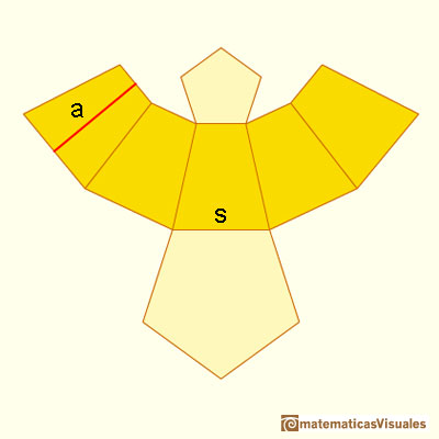 Pirmides y troncos de pirmide: desarrollo plano de un tronco de pirmide con la altura de la cara lateral | matematicasVisuales