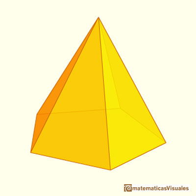 Pirámides y troncos de pirámide: una pirámide pentagonal | matematicasVisuales
