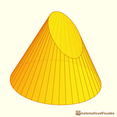 Pirámides truncadas por un plano oblicuo: pirámide con muchos lados | matematicasVisuales
