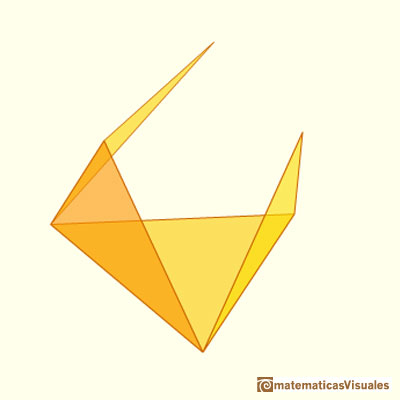 Desarrollo plano del tetraedro: tetraedro en desarrollo plano | matematicasVisuales