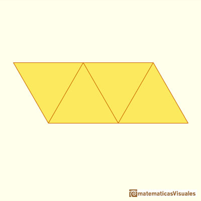 Desarrollo plano del tetraedro: tetraedro en desarrollo plano | matematicasVisuales