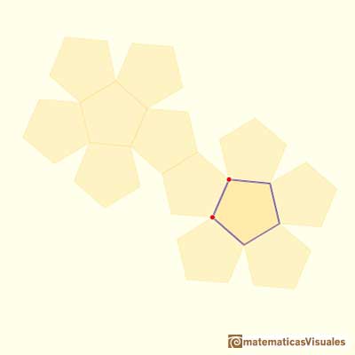 Drawing a regular pentagon with ruler and compass: a plane net of a dodecahedron | matematicasVisuales