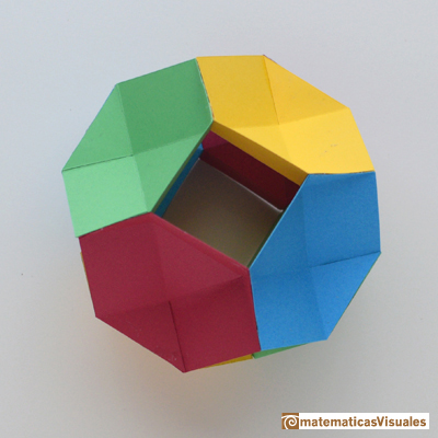 Taller Talento Matemático Zaragoza: Platonic polyhedra: Tetrahedron | Cuboctahedron and Rhombic Dodecahedron | matematicasVisuales