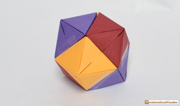 Cube and rhombic dodecahedron, Din A dipyramid, Michael Grodzins | matematicasvisuales