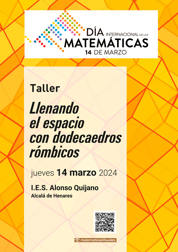 Escultura matemtica con dodecaedros rmbicos| Da Internacional de las Matemticas 2024 | IES Alonso Quijano Alcal de Henares | matematicasVisuales