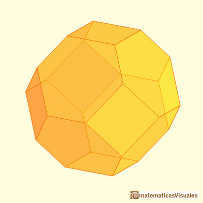 Truncating an octahedron: truncated octahedron | matematicasvisuales