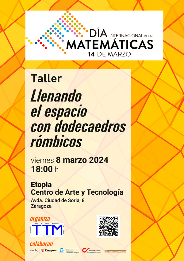 Escultura matemtica con dodecaedros rmbicos| Da Internacional de las Matemticas 2024 | Taller Talento Matemtico Zaragoza | matematicasVisuales