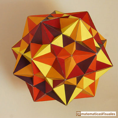 Dodecahedron: five cubes inside a dodecahedron, paper model | matematicasVisuales