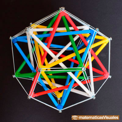 Cinco tetraedros en un dodecaedro. |matematicasVisuales