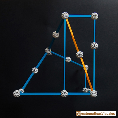 Dodecahedron:  radius of the circunscribed sphere, zome model| matematicasVisuales