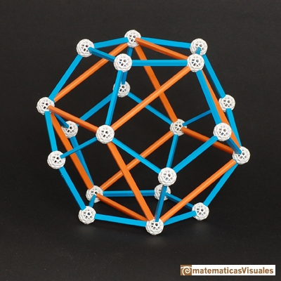 Dodecaedro: un cubo dentro de un dodecaedro hecho con Zome | matematicasVisuales
