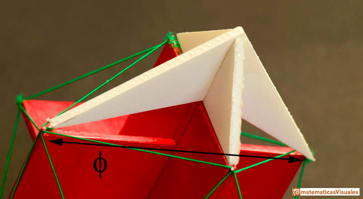 Icosaedro en octaedro: la altura de las bipirámides es el número áureo | matematicasVisuales