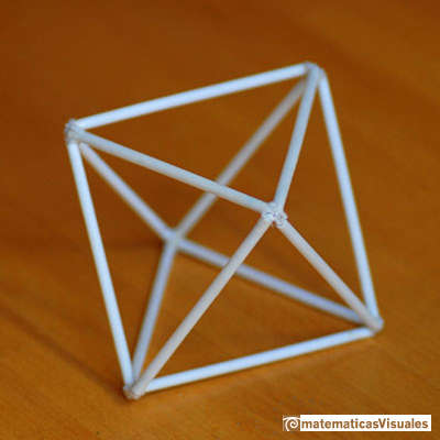 Octahedron: built plastic tubes | matematicasvisuales