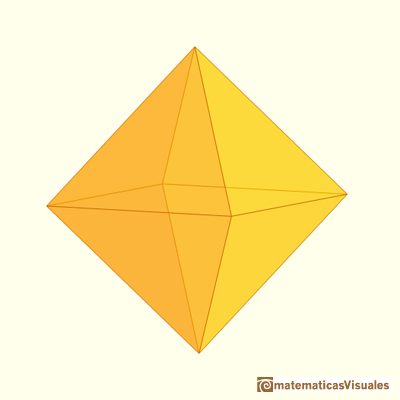 Octaedro: un octaedro formado por dos pirámides de base cuadrada | matematicasvisuales
