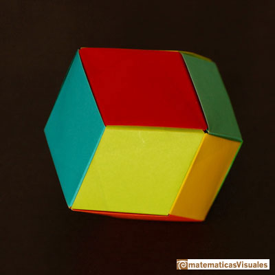 Taller Talento Matemático Zaragoza: dodecaedro rómbico, rhombic dodecahedron | matematicasVisuales