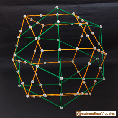 Dualidad cuboctaedro y dodecaedro rmbico, Zome | Cuboctahedron and Rhombic Dodecahedron | matematicasVisuales