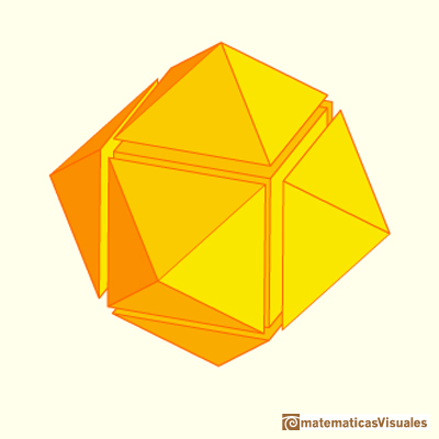 Cubo con seis pirámides | Cuboctahedron and Rhombic Dodecahedron | matematicasVisuales