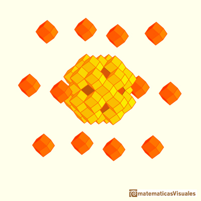 Dodecaedro rómbico rellena el espacio | Cuboctahedron and Rhombic Dodecahedron | matematicasVisuales