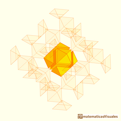 Dodecaedro rmbico rellena el espacio | Cuboctahedron and Rhombic Dodecahedron | matematicasVisuales