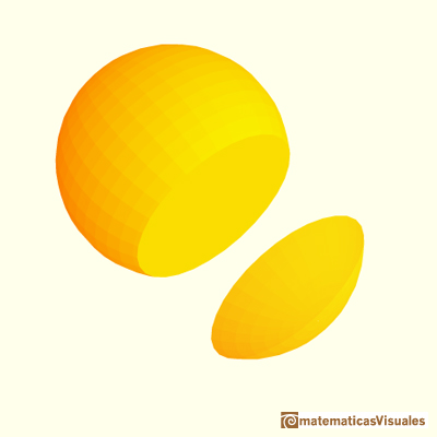 Secciones en una esfera: dos casquetes esféricos | matematicasVisuales