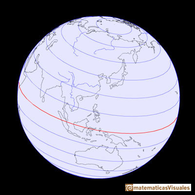 Sphere, the Earth, latitude, longitude | circles of latitud, parallels | matematicasvisuales 