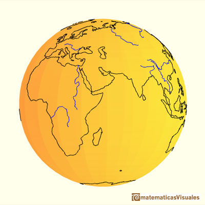 La esfera y la Tierra. Proyeccin axial de la esfera sobre el cilindro. Proyeccin que preserva el rea | matematicasvisuales