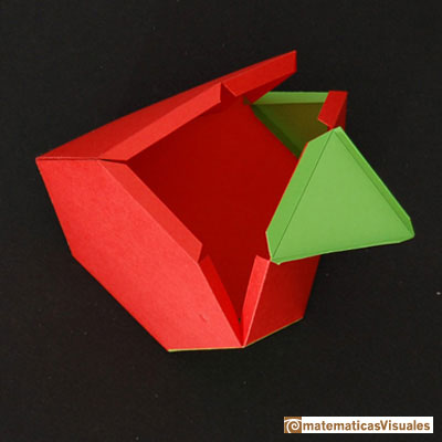 Construcción de poliedros con cartulina cara a cara pegadas: Tetraedro truncado: gluing faces | matematicasVisuales