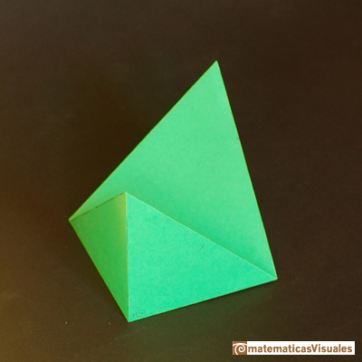 Volumen de un tetraedro: El volumen de un tetraedro es un tercio del volumen del cubo que lo contiene | matematicasVisuales