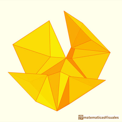 Cubo y seis pirámides iguales | matematicasVisuales