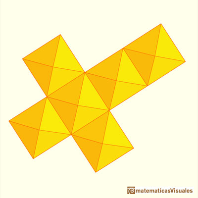 Cubo y seis pirámides iguales | matematicasVisuales