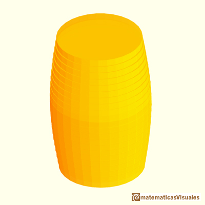 Kepler, the volume of wine barrels: method of disk, calculating the volume of a solid of revolution | matematicasVisuales