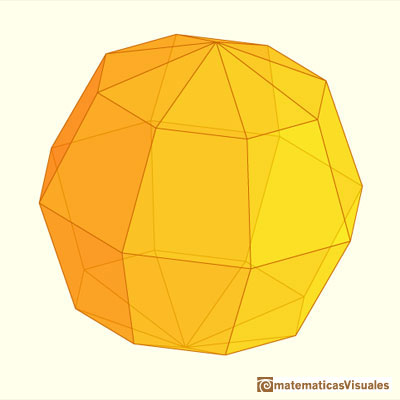 Leonardo da Vinci: Septuaginta. Campanus' sphere. Polyhedra inscribed in a sphere: polyhedron with 32 faces | Images manipulating the interactive application | matematicasvisuales 