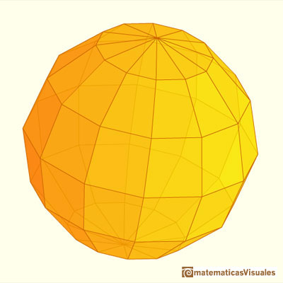 Esfera de Campanus o Septuaginta de Pacioli y Leonardo da Vinci. Poliedros inscritos en una esfera poliedro con 72 caras | Imágenes obtenidas manipulando la aplicación interactiva | matematicasvisuales