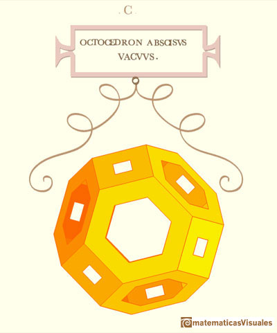 Leonardo da Vinci: Truncated Octahedron. Images manipulating the interactive application | matematicasvisuales 