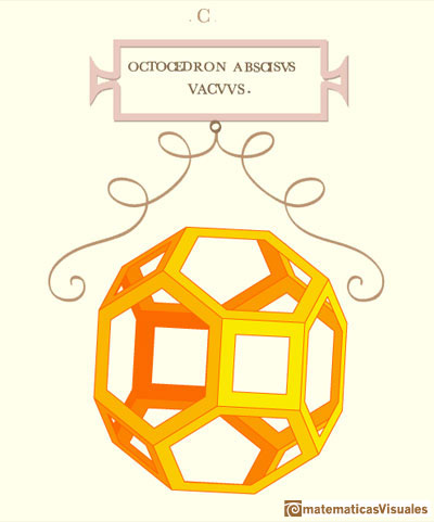 Leonardo da Vinci: Truncated Octahedron. Images manipulating the interactive application | matematicasvisuales