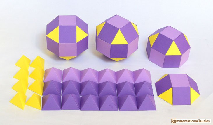 Leonardo da Vinci: augmented pseudo rhombicuboctahedron, cardboard model | matematicasvisuales 