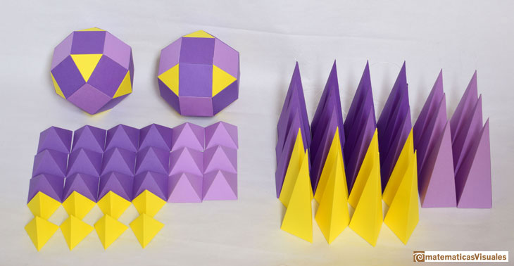 Augmented Rombicuboctahedron, cardboard model | matematicasVisuales