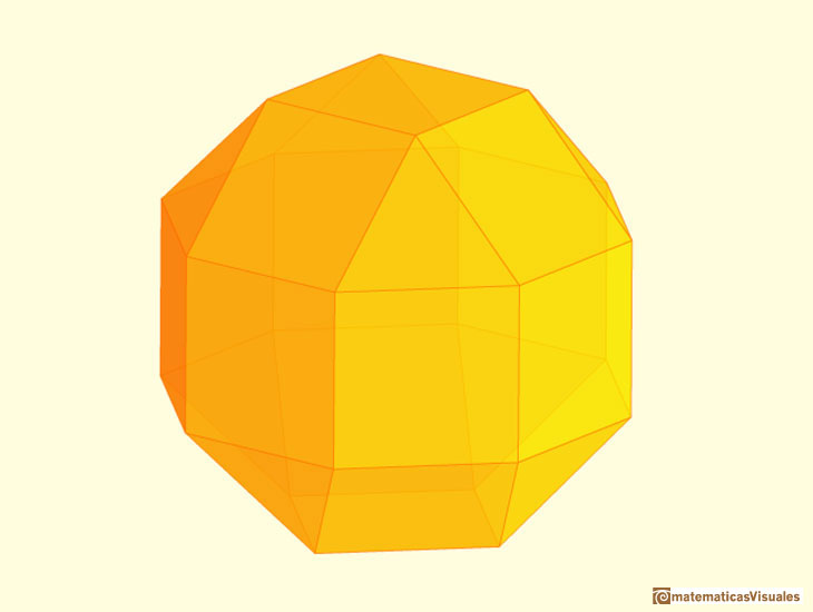 Pseudo Rhombicuboctahedron or Elongated Square gyro bicupola | matematicasVisuales