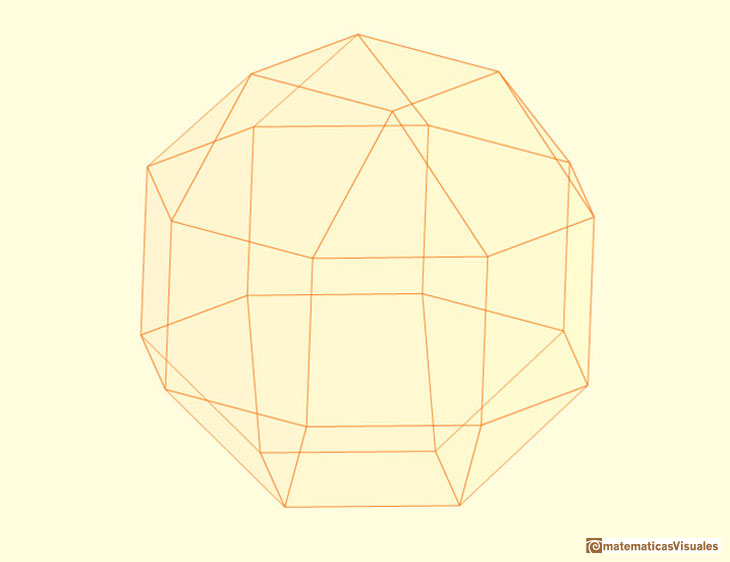 Pseudo Rhombicuboctahedron or Elongated Square gyro bicupola | matematicasVisuales